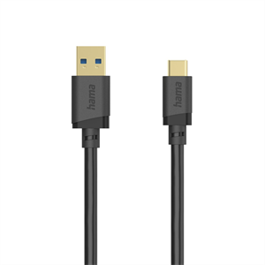 Hama USB A-C kábel 0,75 m, USB 3.2 Gen1 5 Gb/s, čierny