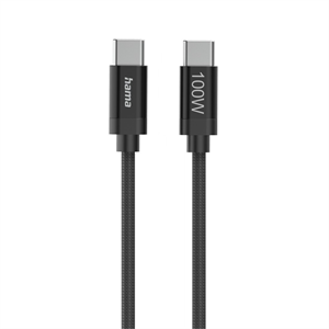 Hama USB-C 2.0 kábel Fabric, 1,5 m, 100 W, opletený