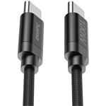 Hama USB-C 2.0 kábel Fabric, 3 m, 100 W, opletený