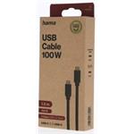 Hama USB-C 3.2 Gen1 kábel, 1,5 m, 5 Gb/s, 100 W, Ecosential