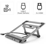 Hama USB-C dokovacia stanica a stojan pre notebook Connect2Office Stand, 12 portov