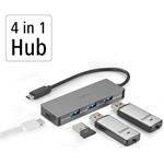 Hama USB-C-Hub, 4 porty, USB 3.2, 10 Gbit/s, hliníkový