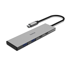 Hama USB-C Hub, 4 porty, USB 3.2, 10 Gbit/s, PD 100 W, hliníkový