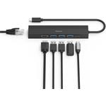Hama USB-C hub, multiport, 3x USB-A, USB-C PD, HDMI, LAN, 6 portov