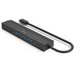 Hama USB-C hub, multiport, 3x USB-A, USB-C PD, HDMI, LAN, 6 portov