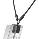 Hama USB-C kábel a šnúrka na mobil 2v1, dĺžka 1,2 m, farba čierna