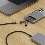 Hama USB-C kábel a šnúrka na mobil 2v1, dĺžka 1,2 m, farba čierna