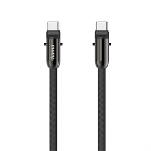 Hama USB-C kábel a šnúrka na mobil 2v1, dĺžka 1,2 m, farba čierna