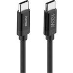 Hama USB-C / USB-C kábel, 1,5 m, 100 W, opletený, Fabric