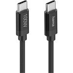 Hama USB-C / USB-C kábel, 1,5 m, 100 W, opletený, Fabric
