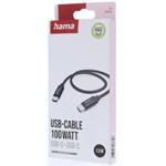 Hama USB-C / USB-C kábel, 1,5 m, 100 W, opletený, Fabric