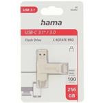 Hama USB flash disk C- Rotate Pro, 256 GB, strieborný