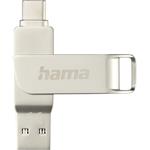 Hama USB flash disk C- Rotate Pro, 256 GB, strieborný