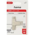 Hama USB flash disk C- Rotate Pro, 512 GB, strieborný