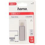 Hama USB flash disk UNI-C Classic, 32 GB, strieborný