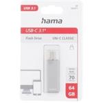 Hama USB flash disk UNI-C Classic, 64 GB, strieborný