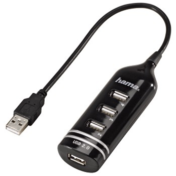 Hama USB HUB 4-portový, čierny