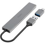 Hama USB hub, 4 porty, USB 3.2, 5 Gb/s, Ultra Slim, USB-C adaptér