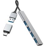 Hama USB hub, 4 porty, USB 3.2, 5 Gb/s, Ultra Slim, USB-C adaptér