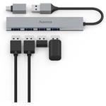 Hama USB hub, 4 porty, USB 3.2, 5 Gb/s, Ultra Slim, USB-C adaptér