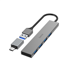 Hama USB hub, 4 porty, USB 3.2, 5 Gb/s, Ultra Slim, USB-C adaptér