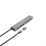 Hama USB-Hub, 7 portov, USB 3.2, 5 Gbit/s, USB-C adaptér, sieťový zdroj