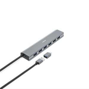 Hama USB-Hub, 7 portov, USB 3.2, 5 Gbit/s, USB-C adaptér, sieťový zdroj