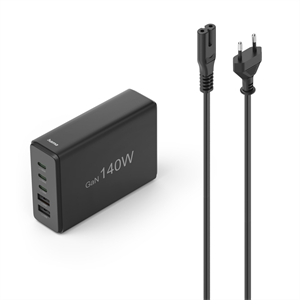 Hama USB nabíjacia stanica GaN, 3x USB-C PD, 2x USB-A (1x QC), 140 W