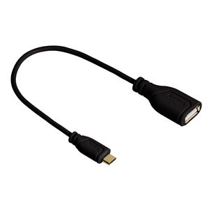 Hama USB2.0A-microUSB OTG redukcia F/M, 0.15m, adaptér, čierny