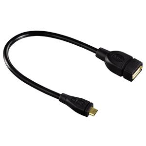Hama USB2.0A-microUSB2.0 OTG redukcia F/M, 0.15m, adaptér, čierny