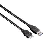 Hama USB3.0A-microUSB3.0 kábel M/M, 0.75m, čierny