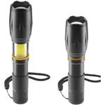 Hama W200, LED baterka, hliníková, 200 lm / 180 m, 3 režimy, zoom, COB, pútko, batérie