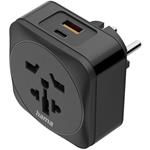 Hama zásuvkový adaptér univerzálny do EU, 3-pól., USB-A/USB-C PD 20 W