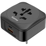 Hama zásuvkový adaptér univerzálny do EU, 3-pól., USB-A/USB-C PD 20 W
