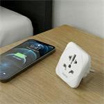 Hama zásuvkový adaptér univerzálny do EU, 3-pólovy, biely