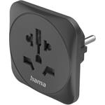 Hama zásuvkový adaptér univerzálny do EU, 3-pólovy, čierny