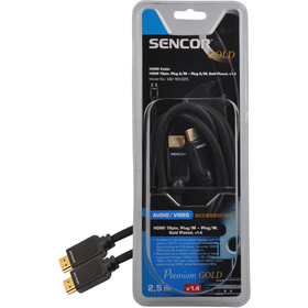 HDMI-HDMI kábel M/M, 2.5m, prepojovací, (v1.4)