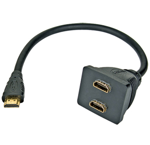 HDMI-HDMI redukcia M/2xF, 0.18m, rozbočovač