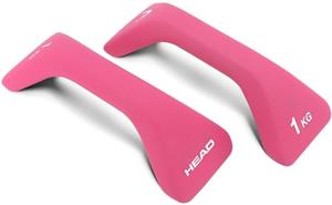 Head činky s funkciou podpory klikov, 1 kg, 2 ks, ružové