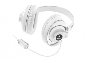 Headset NGS WHITE FLAP so záhlavným mostom/PC adaper/super bass/mikrof