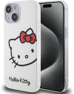 Hello Kitty IML Head Logo kryt pre iPhone 15, biely