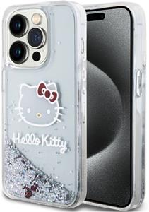 Hello Kitty Liquid Glitter Electroplating Head Logo kryt pre iPhone 15 Pro, transparentný