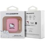 Hello Kitty Liquid Silicone 3D Kitty Head Logo puzdro pre AirPods 1/2, ružové