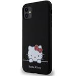 Hello Kitty Liquid Silicone Daydreaming Logo kryt pre iPhone 11, čierny