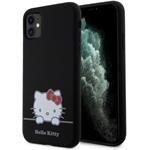 Hello Kitty Liquid Silicone Daydreaming Logo kryt pre iPhone 11, čierny
