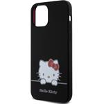 Hello Kitty Liquid Silicone Daydreaming Logo kryt pre iPhone 12/12 Pro, čierny