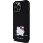 Hello Kitty Liquid Silicone Daydreaming Logo kryt pre iPhone 15 Pro Max, čierny