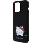 Hello Kitty Liquid Silicone Daydreaming Logo kryt pre iPhone 15 Pro Max, čierny