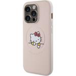 Hello Kitty PU Kitty Asleep Logo MagSafe kryt pre iPhone 15 Pro, ružový