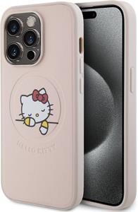 Hello Kitty PU Kitty Asleep Logo MagSafe kryt pre iPhone 15 Pro, ružový
